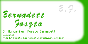 bernadett foszto business card