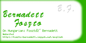 bernadett foszto business card